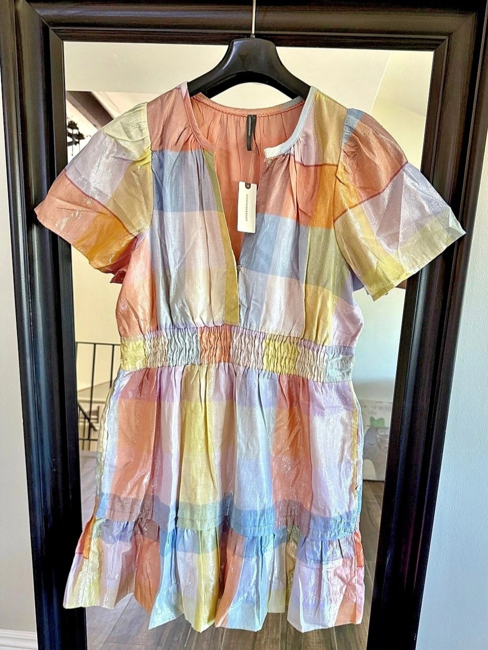 Anthropologie The Somerset Mini Dress: Metallic Edition Multicolor - Large